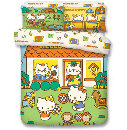 KT2401 -  Hello Kitty 1300針天絲綿床品套裝